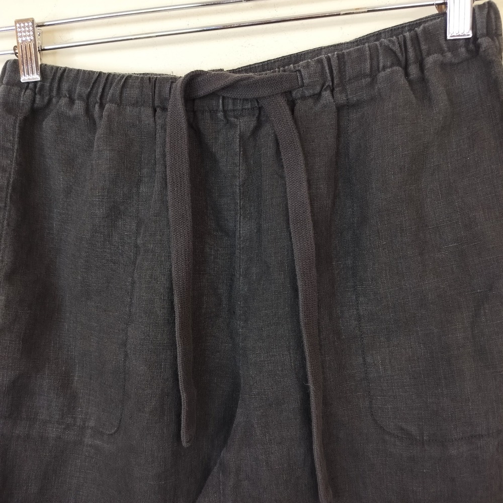 Vince Hemp Pants Medium Drawstring Relaxed Minimal Casual Black - Picture 3 of 9